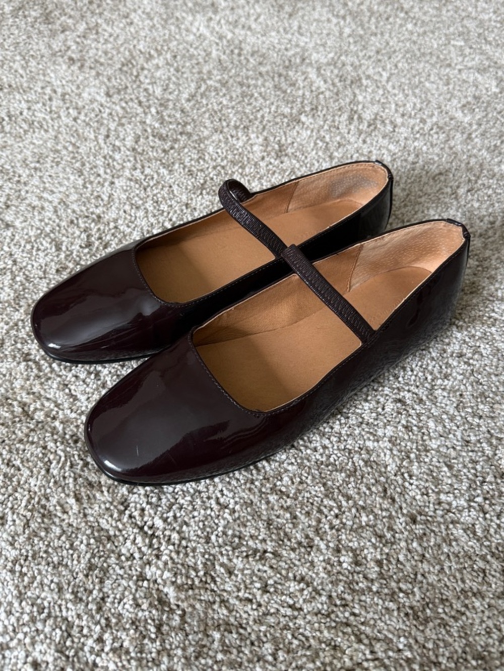 Madewell Greta Mary Jane Flats in Dark Plum